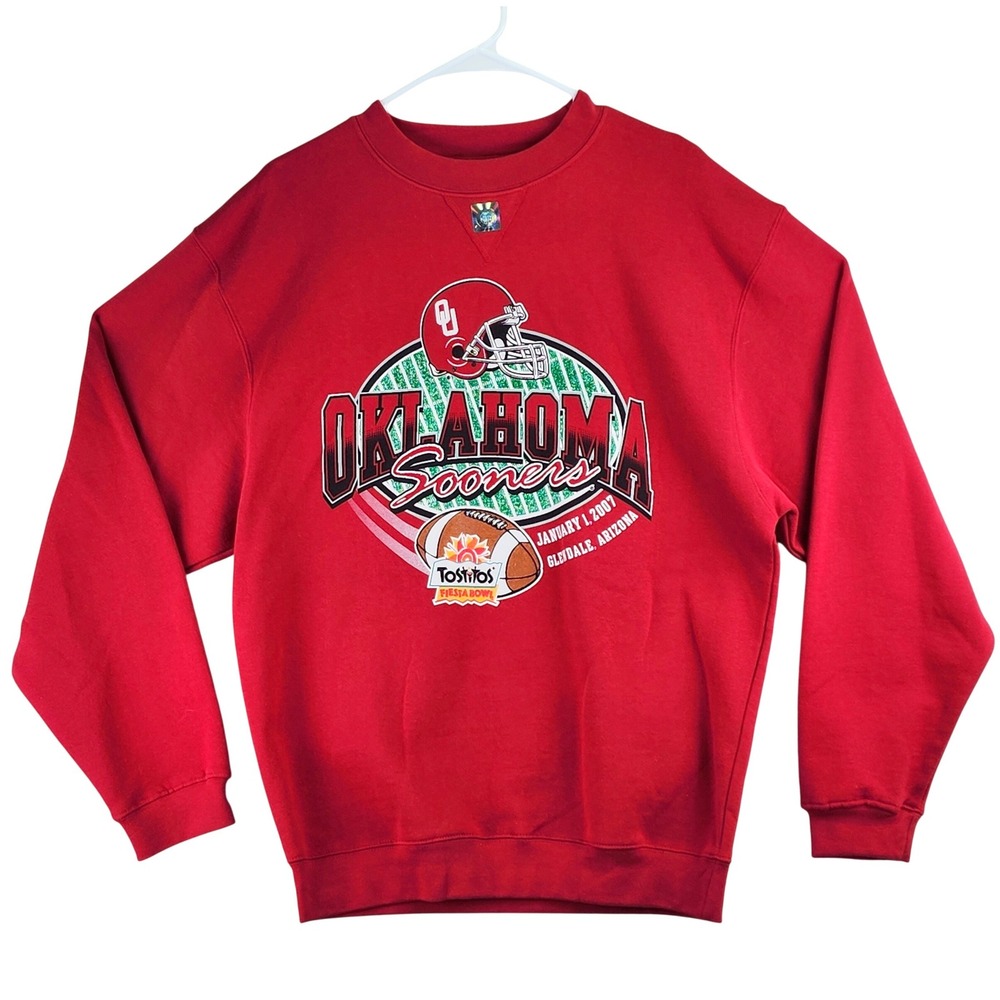 Oklahoma Sooners Tostitos Fiesta Bowl TCX Apparel‎ Sweatshirt Mens S Red Sporty